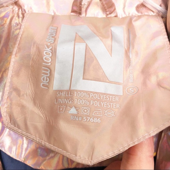 New Look Windbreaker 90s Floral 1/4 Zip Cropped Hawaiian Metallic Jacket Small - Picture 6 of 9